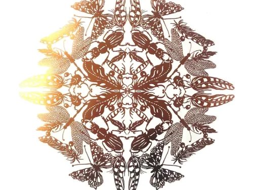 Bronze Odonata-foil block on Fabriano paper edition 0f 100
